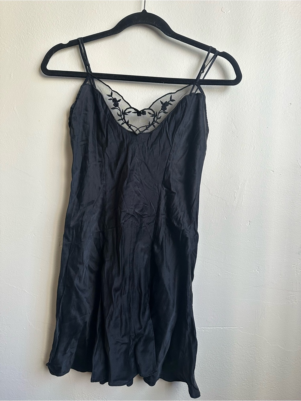 Victoria's Secret Black Lace-Trim Slip